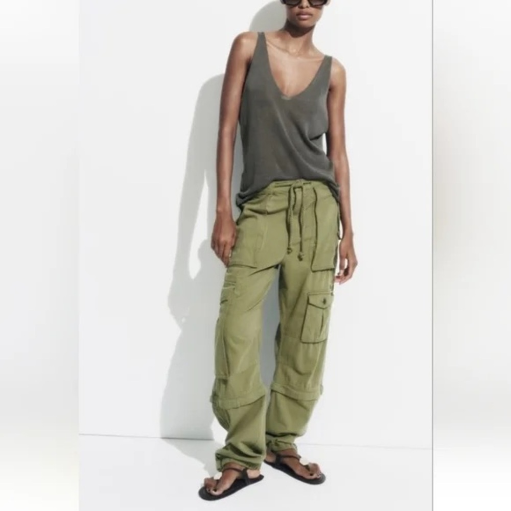 Zara Khaki Cargo Joggers